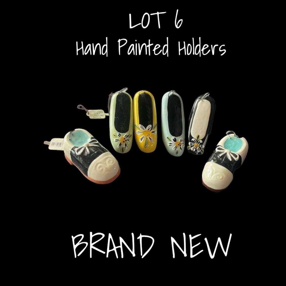 Hand Painted Ceramic design place card photo holders Brand New Set of 6